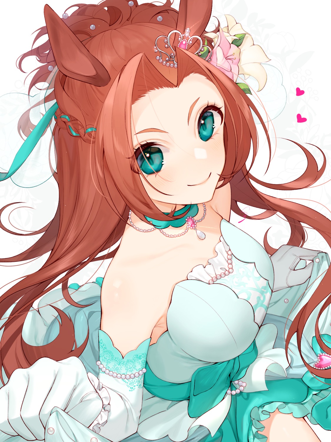 animal_ears, dress, kawakami_princess_(umamusume), koyo_akio, skirt_lift, uma_musume_pretty_derby, wedding_dress