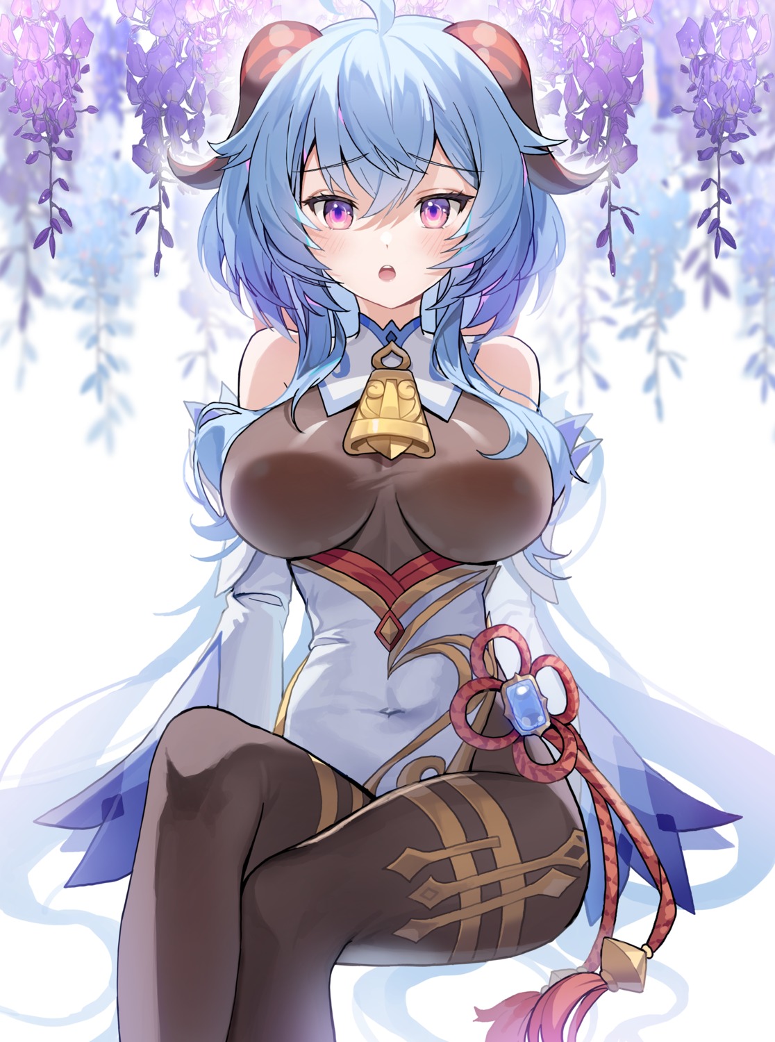 asian_clothes, ganyu, genshin_impact, horns, hyoin