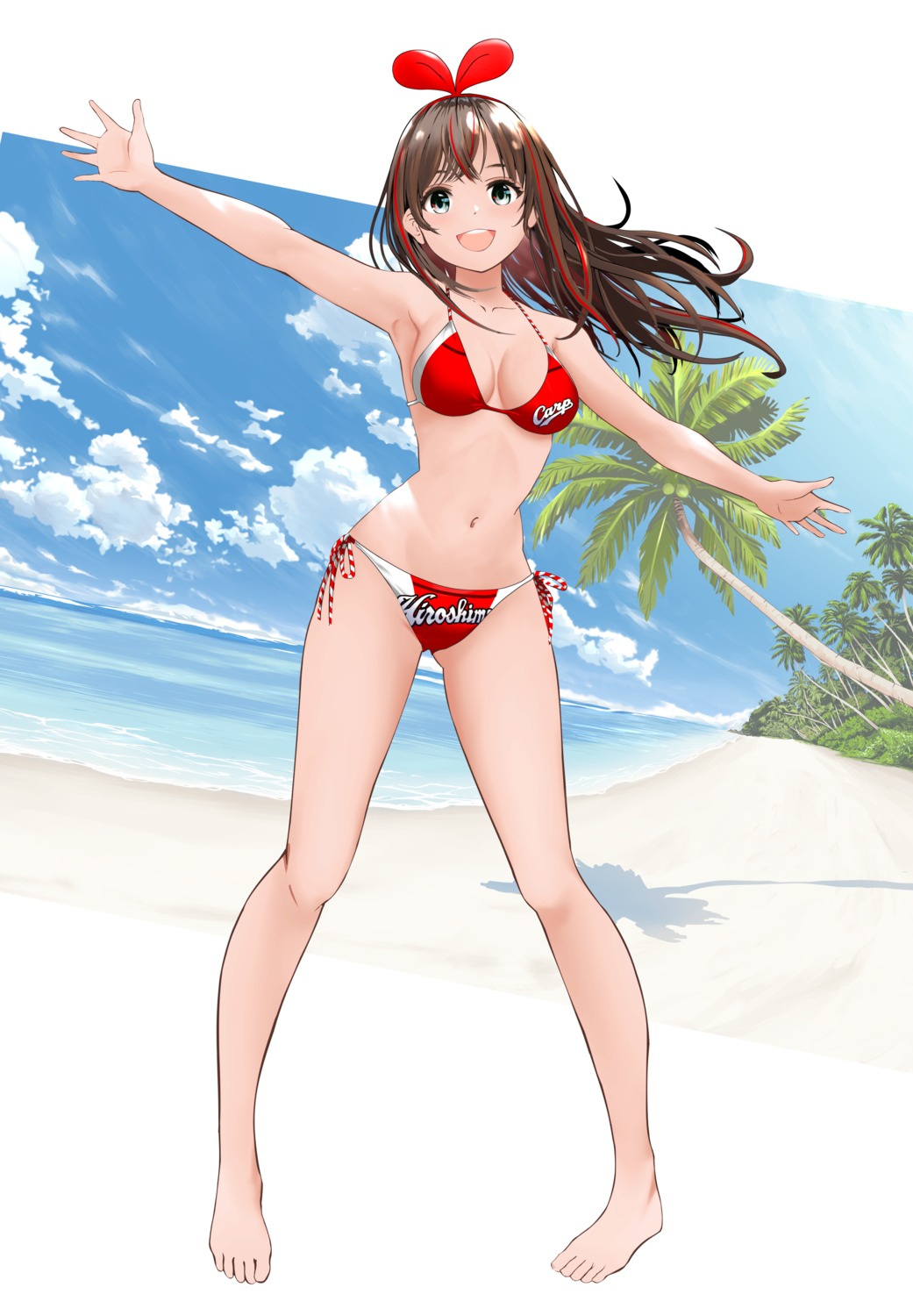 bikini, cleavage, gibun_(sozoshu), kizuna_ai, kizuna_ai_inc., swimsuits