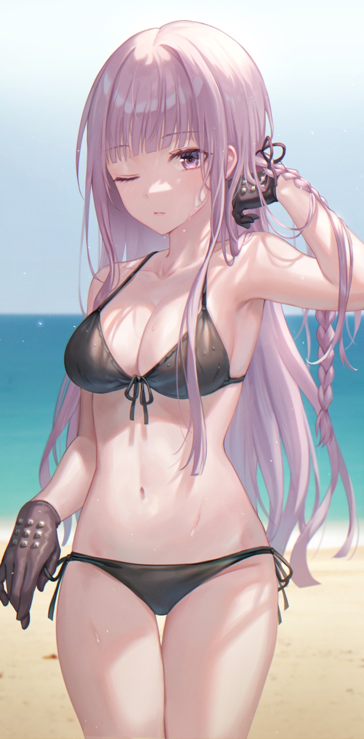 bikini, dangan-ronpa, kirigiri_kyouko, swimsuits, tokkyu, wet