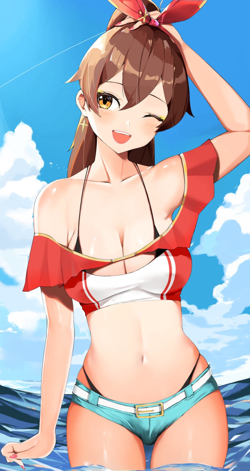 amber_(genshin_impact), bikini, cleavage, genshin_impact, mutsu_ane_daisuki, swimsuits, wet
