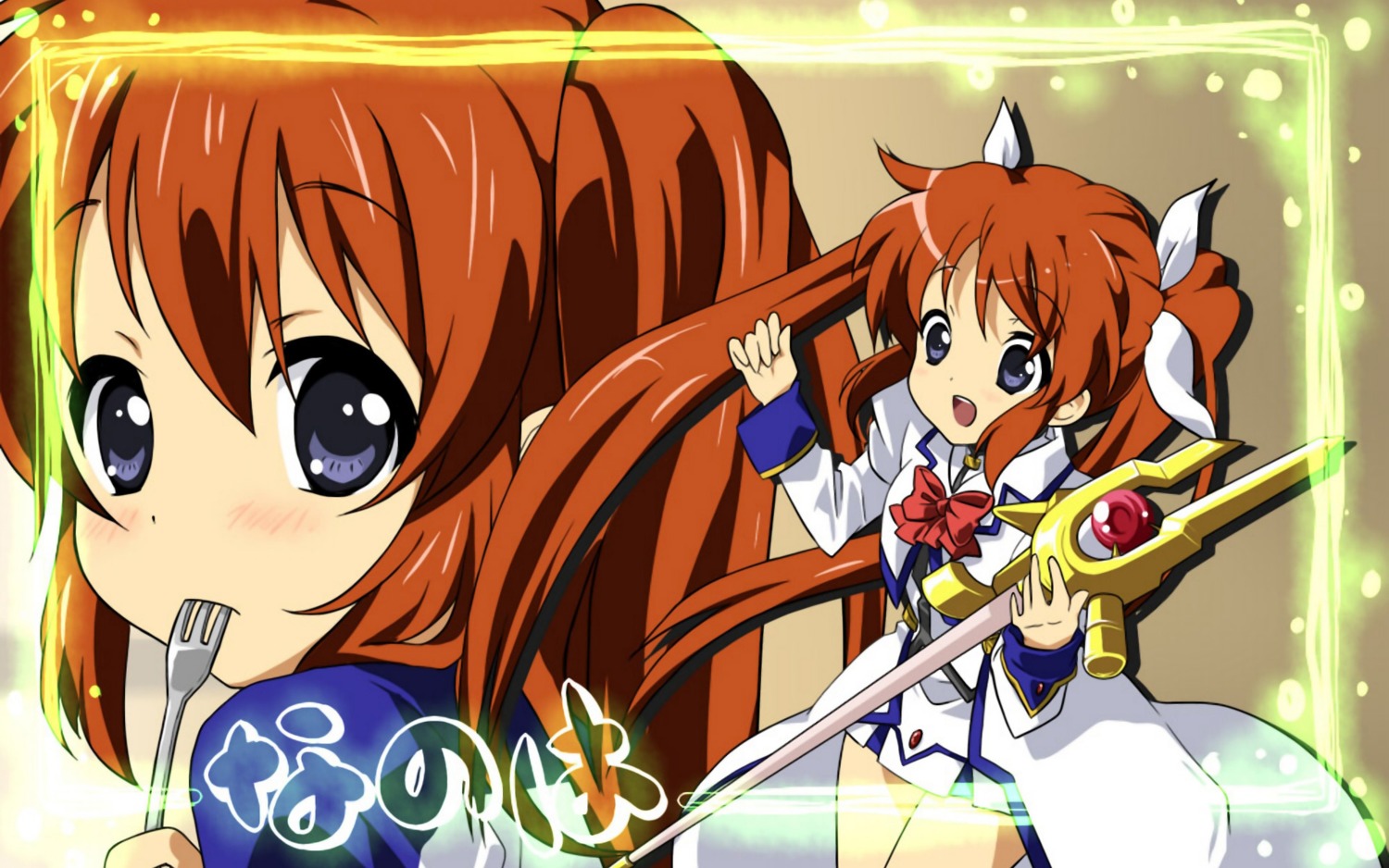 467, k-on!, mahou_shoujo_lyrical_nanoha, mahou_shoujo_lyrical_nanoha_strikers, parody, takamachi_nanoha, wallpaper