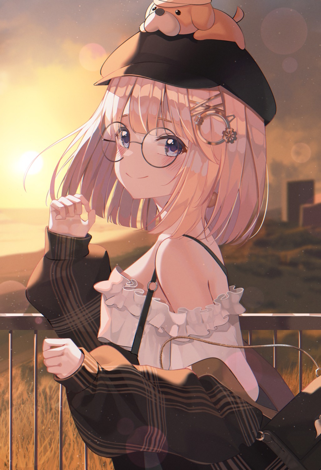 hololive, hololive_english, kanzi, megane, no_bra, watson_amelia