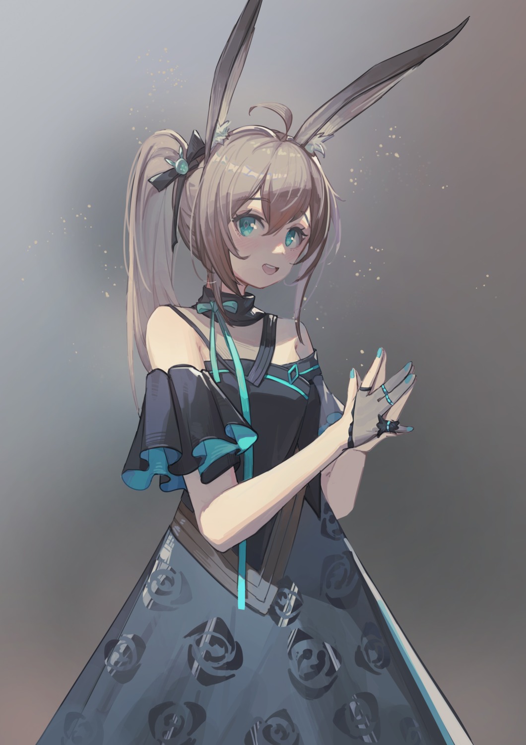 amiya_(arknights), animal_ears, arknights, bunny_ears, dress, kuweichuanxin_jr
