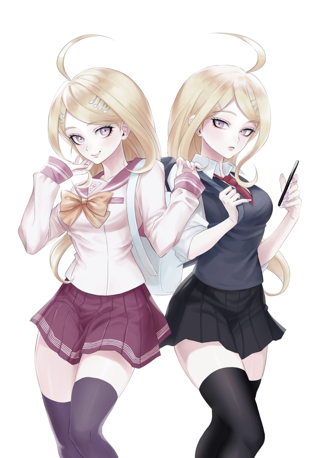 akamatsu_kaede, dangan-ronpa, dangan-ronpa_v3, seifuku, sweater, thighhighs, ttegi_(ddeck_dg)