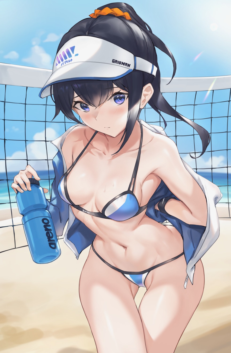 bikini, gridman_universe, open_shirt, parfaitlate, ssss.gridman, swimsuits, takarada_rikka, undressing