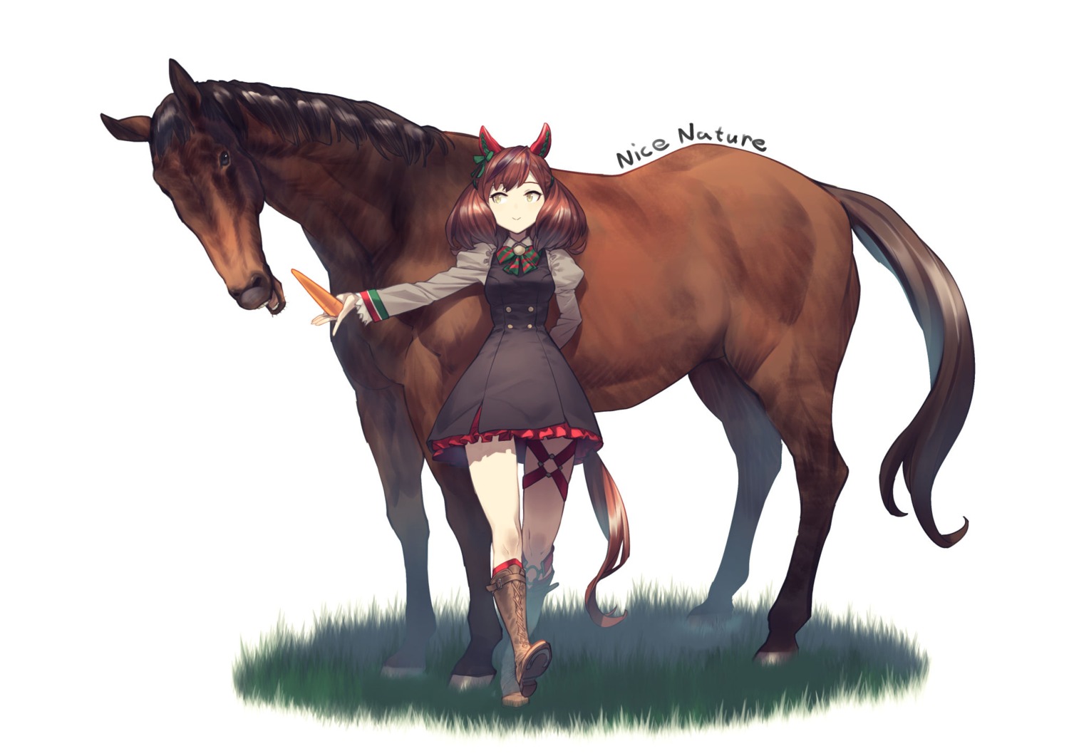 animal_ears, garter, nice_nature_(umamusume), shimotsuki_eight, tail, uma_musume_pretty_derby, uniform