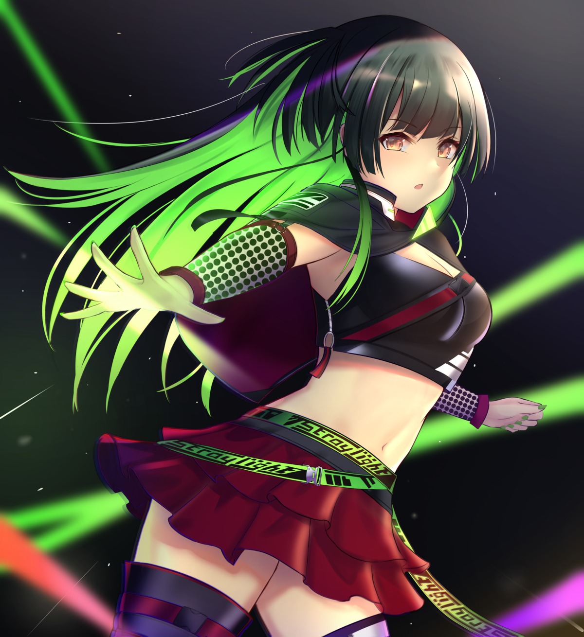 cleavage, garter, mayuzumi_fuyuko, moshi_imo, the_idolm@ster, the_idolm@ster_shiny_colors, thighhighs