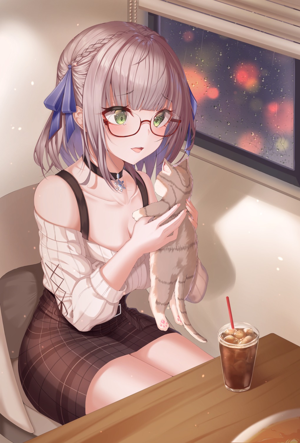 bratja, cleavage, hololive, megane, neko, shirogane_noel, sweater