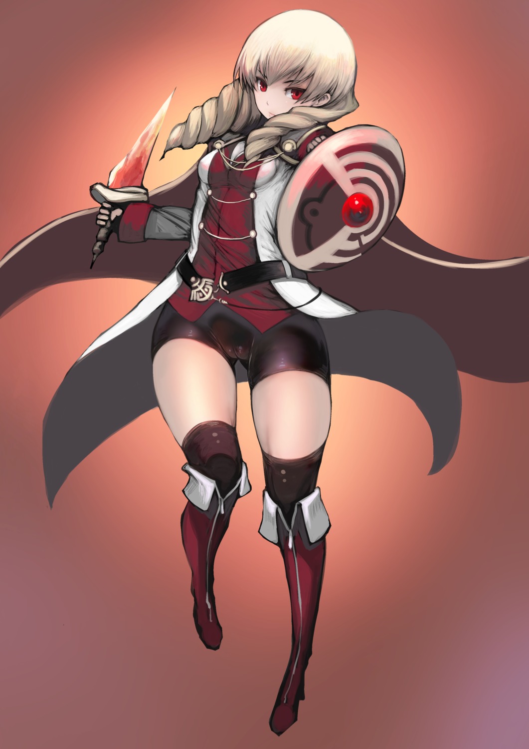 bike_shorts, cameltoe, miyashiro_erika_wagner, sword, tagme, thighhighs, under_night_in-birth