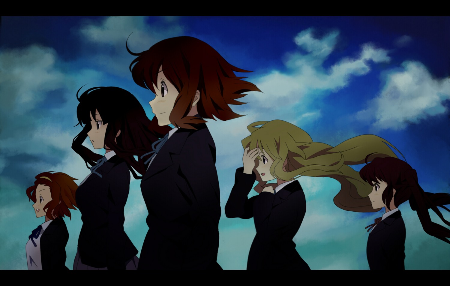 4423, akiyama_mio, hirasawa_yui, k-on!, kotobuki_tsumugi, nakano_azusa, parody, seifuku, suzumiya_haruhi_no_yuuutsu, tainaka_ritsu