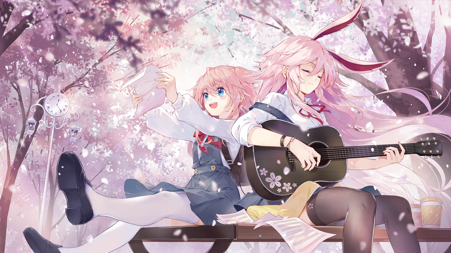 animal_ears, benghuai_xueyuan, bunny_ears, honkai_impact, seifuku, skirt_lift, tagme, thighhighs