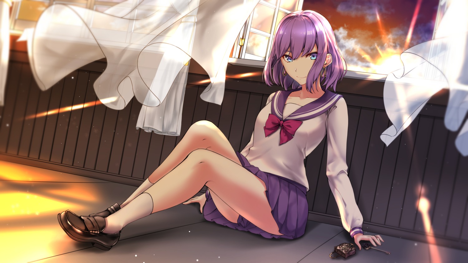 seifuku, skirt_lift, takuwanko, wallpaper