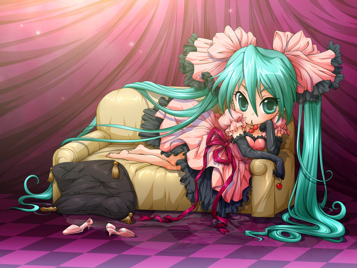 chibi, dress, hatsune_miku, maico, vocaloid, world_is_mine_(vocaloid)