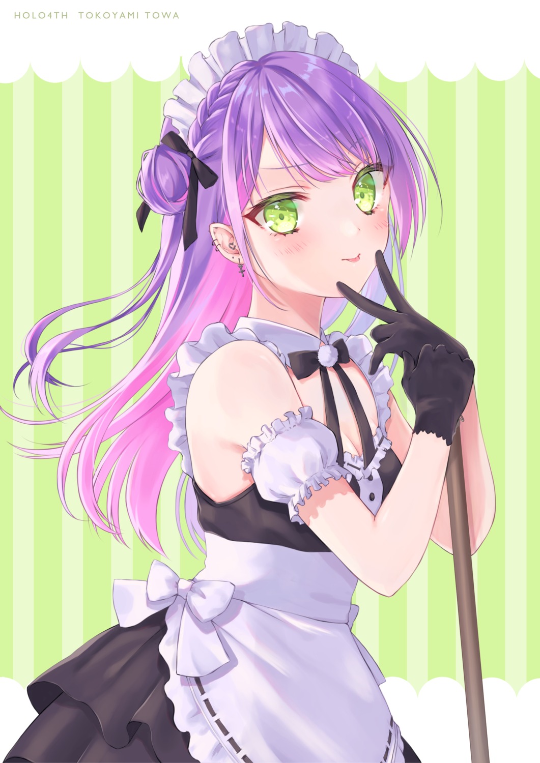 cleavage, hololive, kabi_akaru, maid, tokoyami_towa