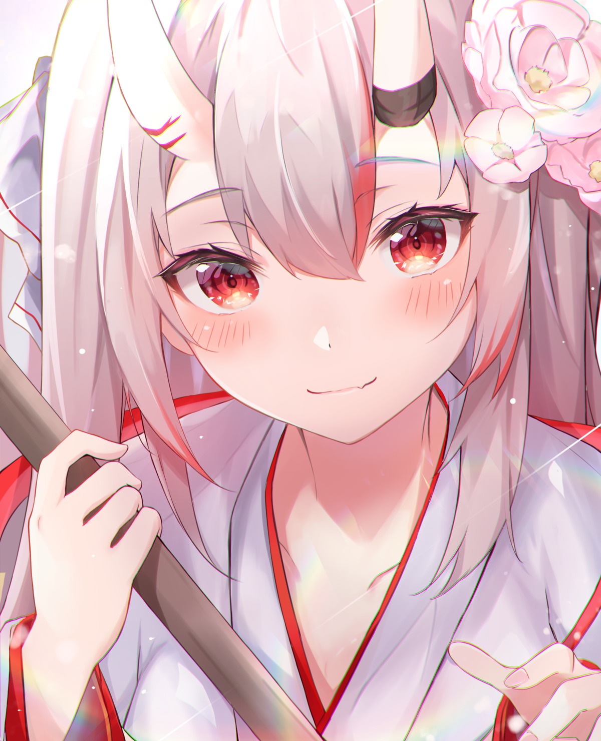hololive, horns, japanese_clothes, nakiri_ayame, nono_i831
