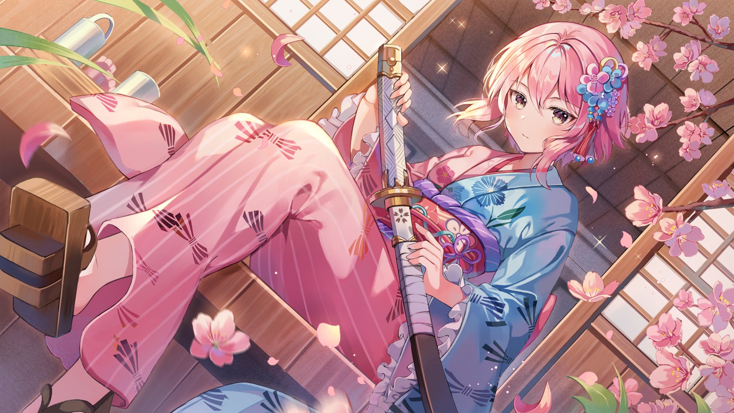 alchemy_stars, auro_drm, japanese_clothes, sword, wallpaper