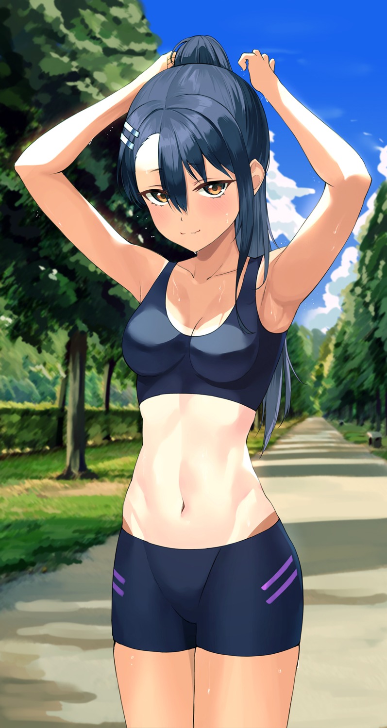 bike_shorts, cleavage, gym_uniform, ijiranaide_nagatoro-san, junkt729, nagatoro_hayase, tan_lines, wet