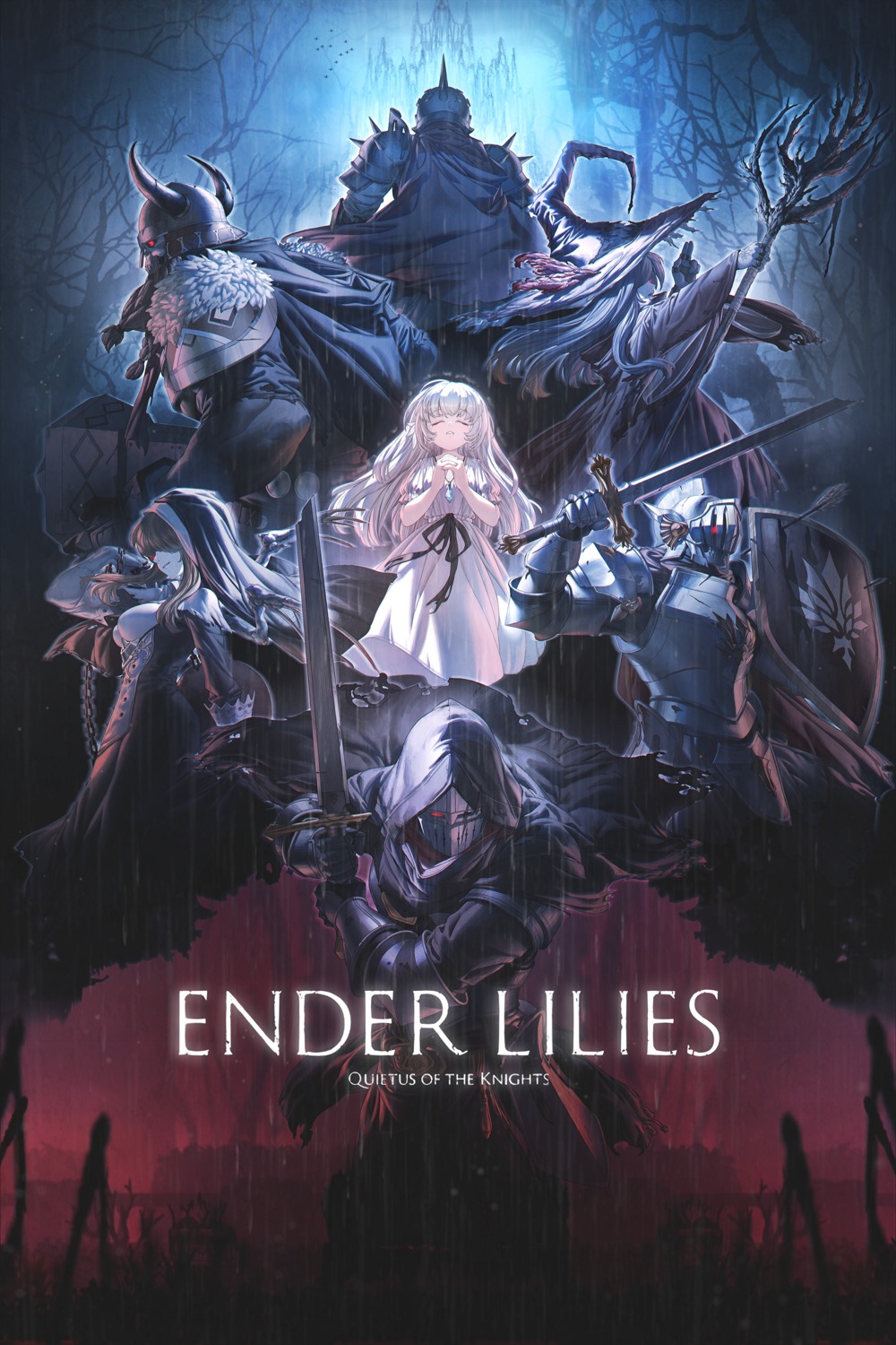 armor, dark_witch_eleine, dress, ender_lilies_quietus_of_the_knights, gerrod_(ender_lilies), guardian_siegrid, horns, lily_(ender_lilies)