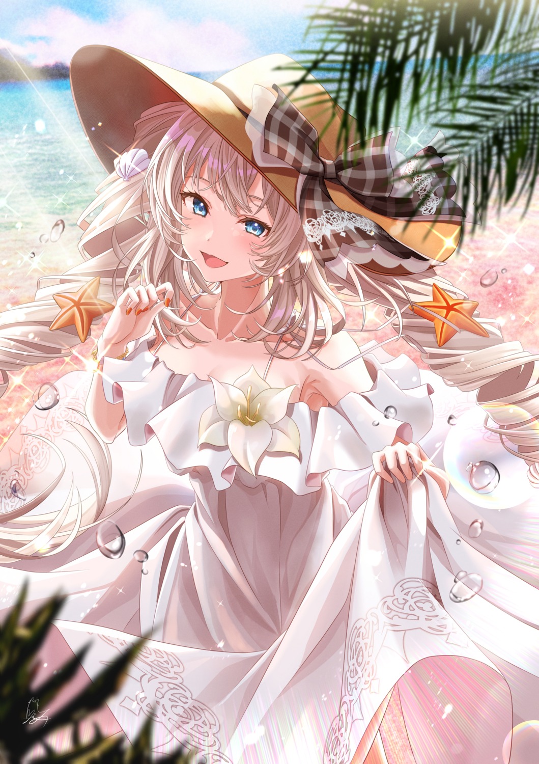 dress, fate/grand_order, marie_antoinette_(fate), skirt_lift, summer_dress, totomiya