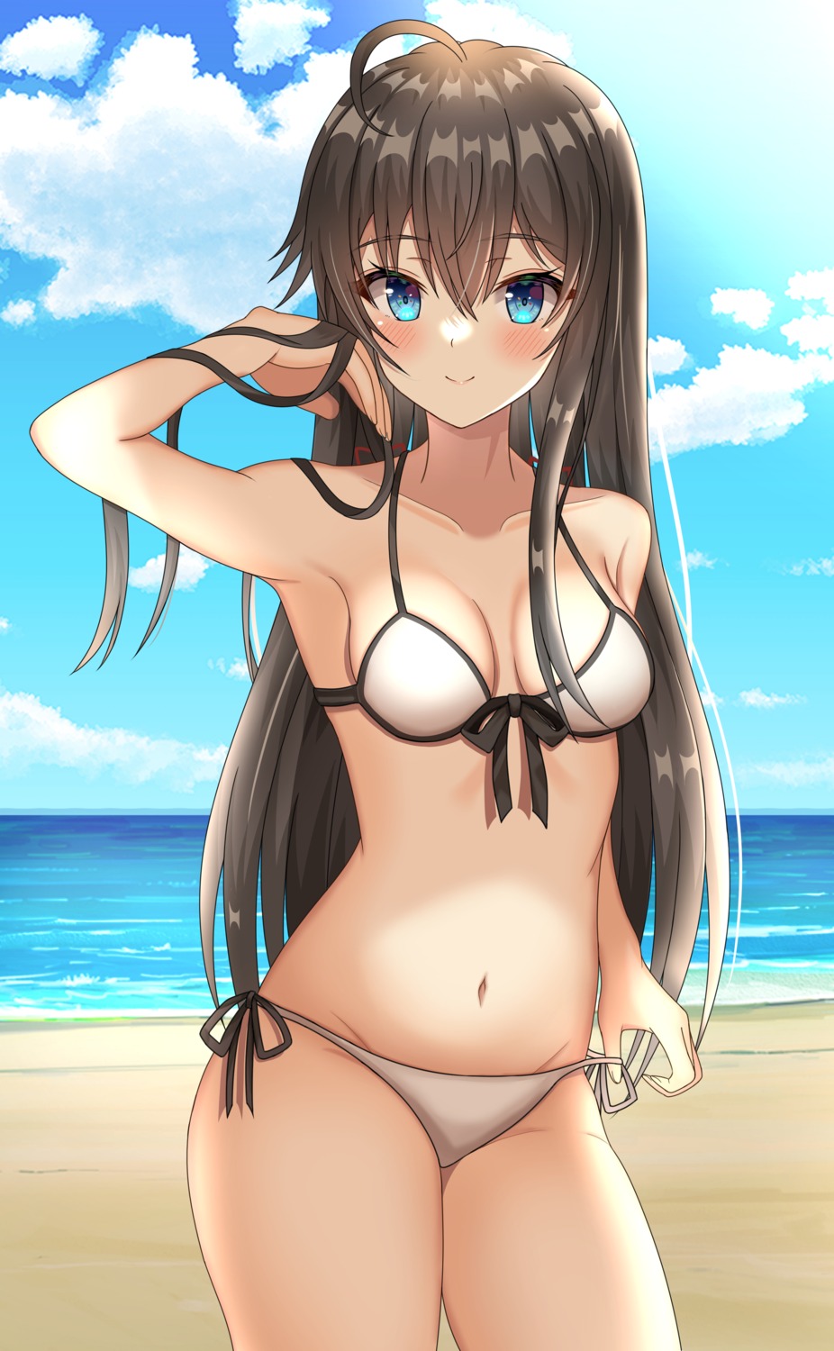 bikini, hisui_(user_zvkr2432), panty_pull, swimsuits, undressing, yahari_ore_no_seishun_lovecome_wa_machigatteiru., yukinoshita_yukino