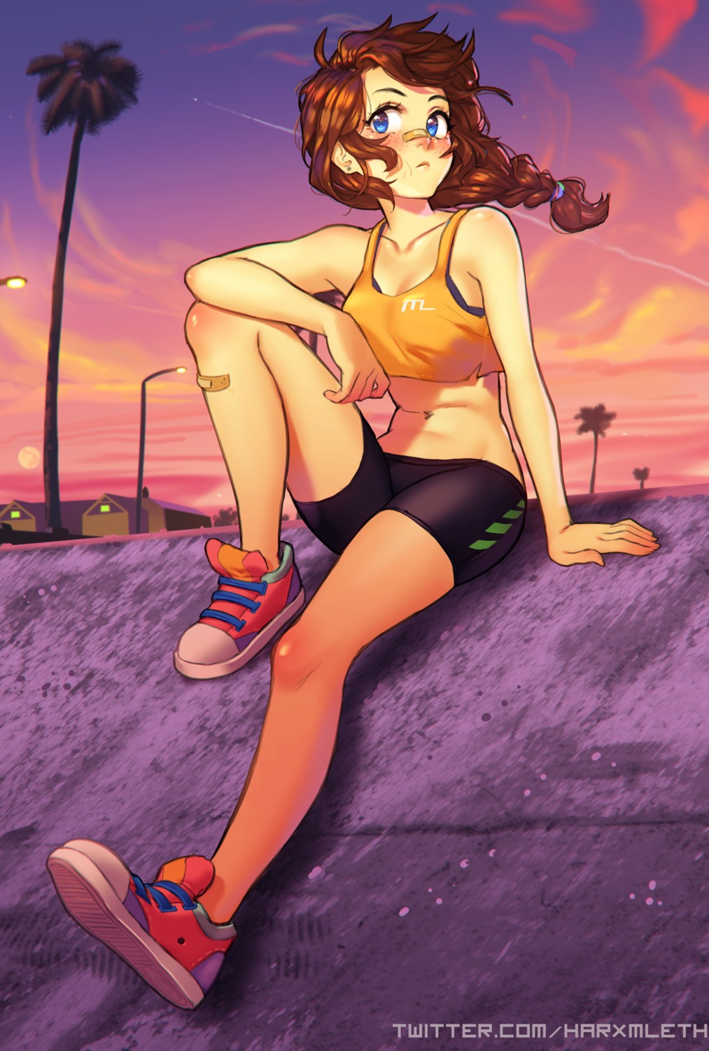 bandaid, bike_shorts, bra, brooke_(mathias_leth), mathias_leth