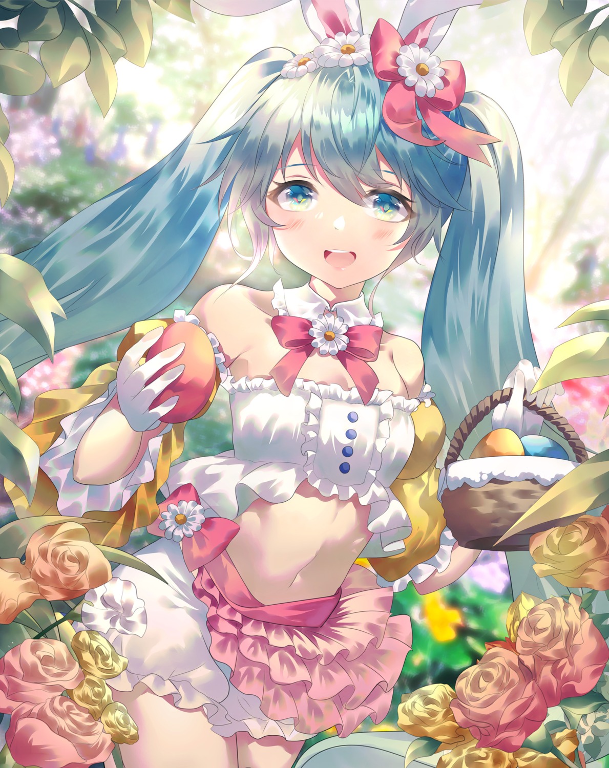 animal_ears, bunny_ears, hatsune_miku, rhea_(0u0), vocaloid