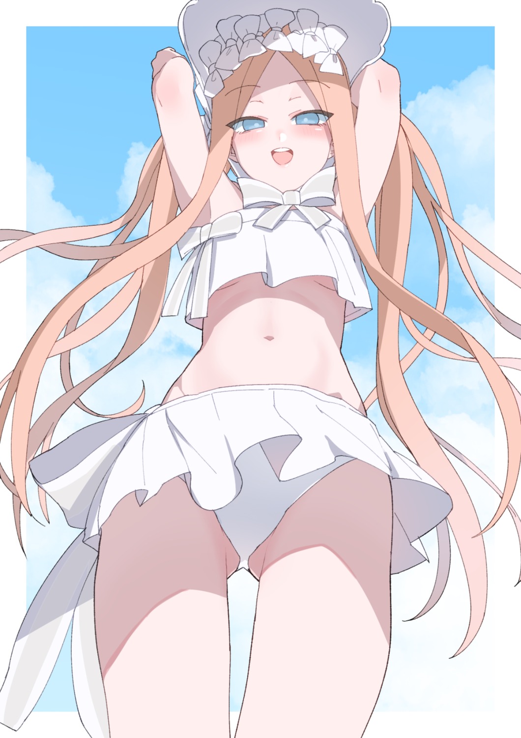 abigail_williams_(fate), akitokage, bikini, fate/grand_order, skirt_lift, swimsuits, underboob
