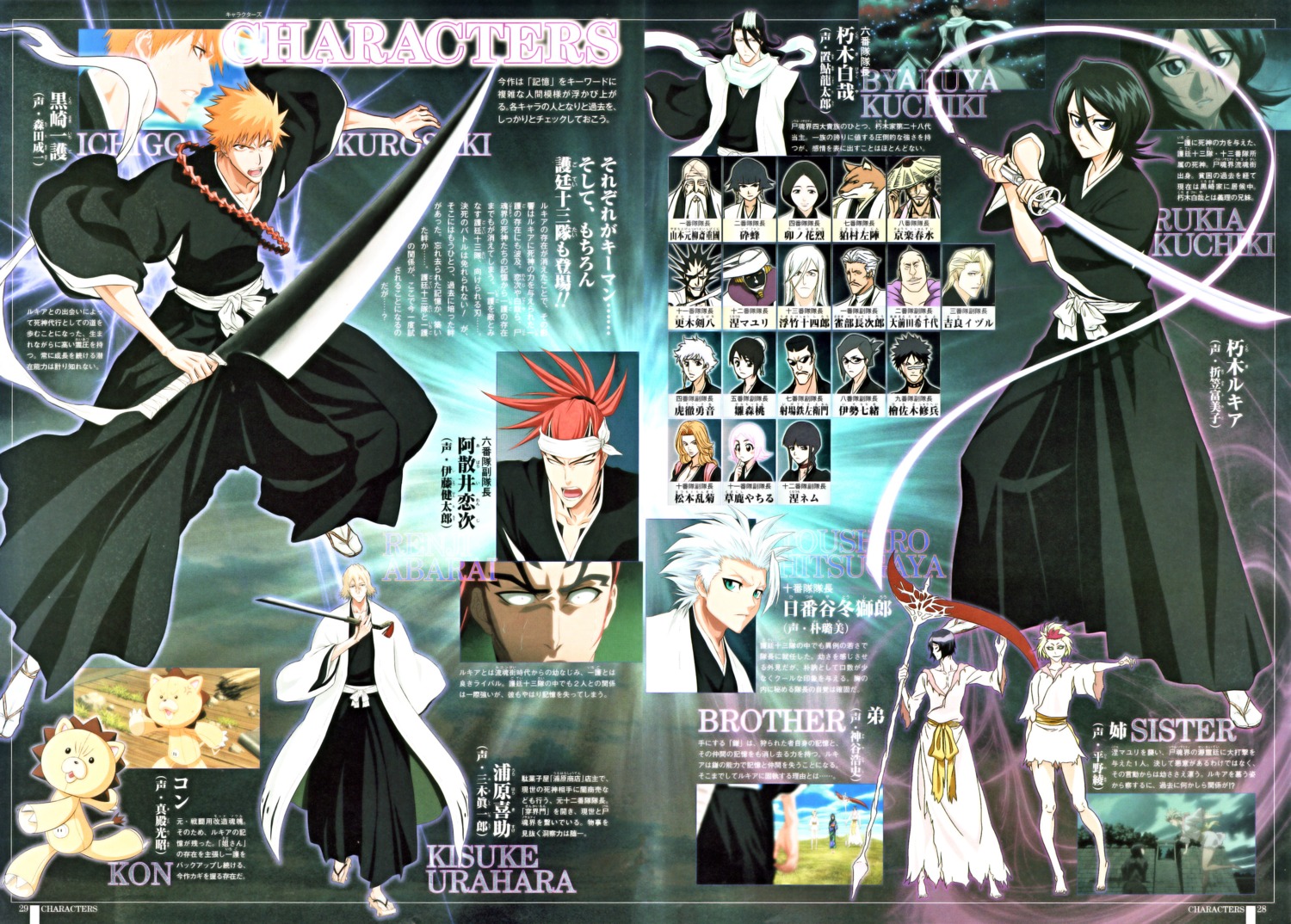 abarai_renji, bleach, hinamori_momo, hitsugaya_toushirou, kon, kuchiki_byakuya, kuchiki_rukia, kurosaki_ichigo