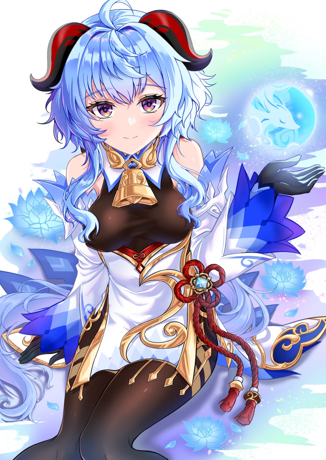 asian_clothes, ganyu, genshin_impact, horns, yuito_(yuitokobunasbs0)