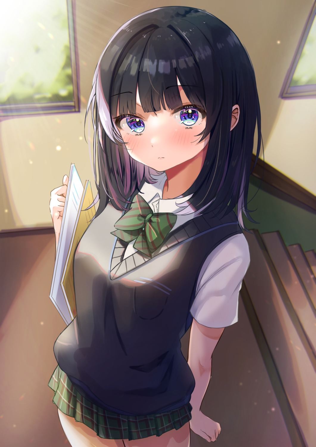 amefukura_art, seifuku, sweater