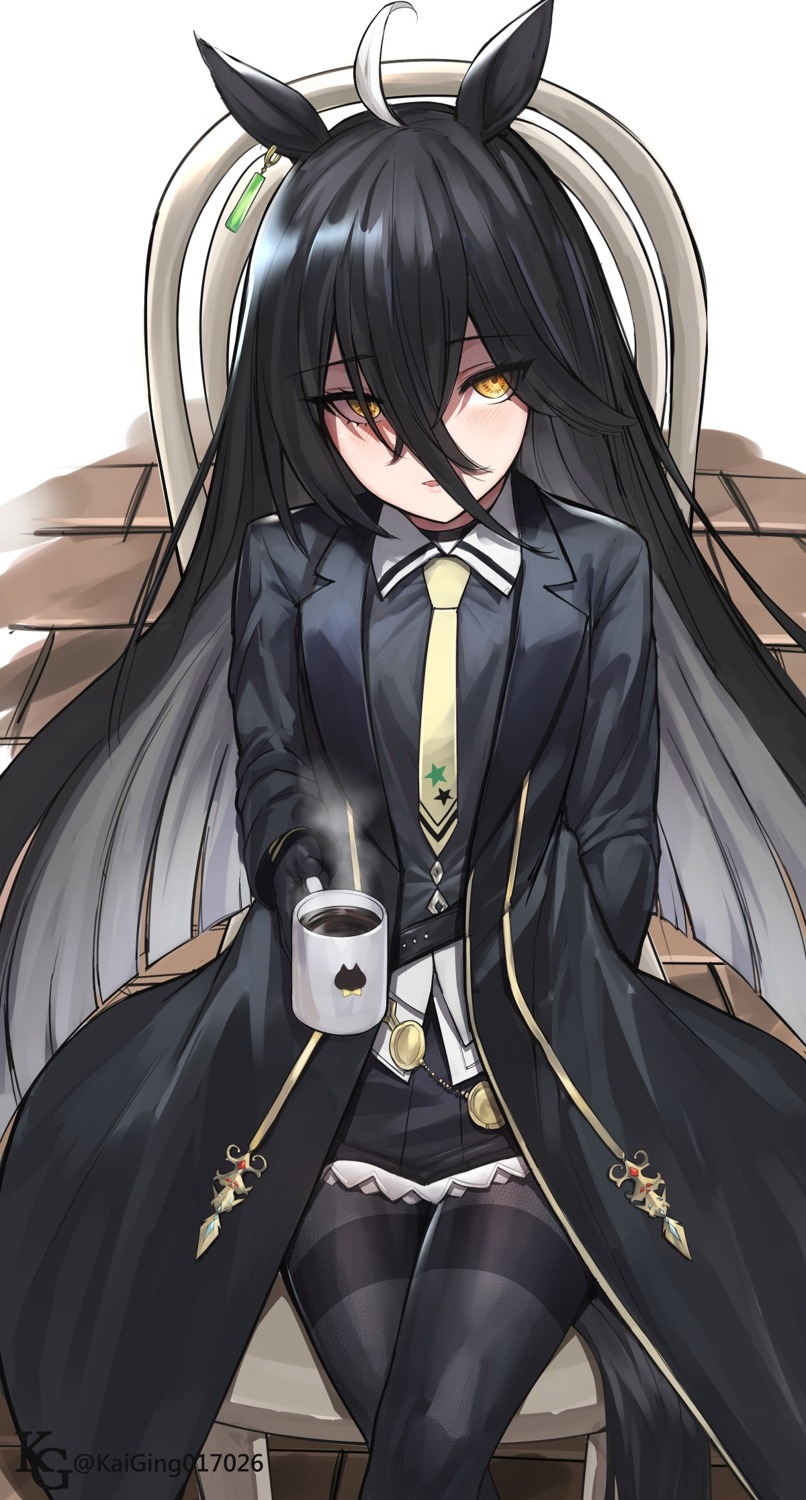 animal_ears, k_jin, manhattan_cafe_(umamusume), pantyhose, tail, uma_musume_pretty_derby, uniform