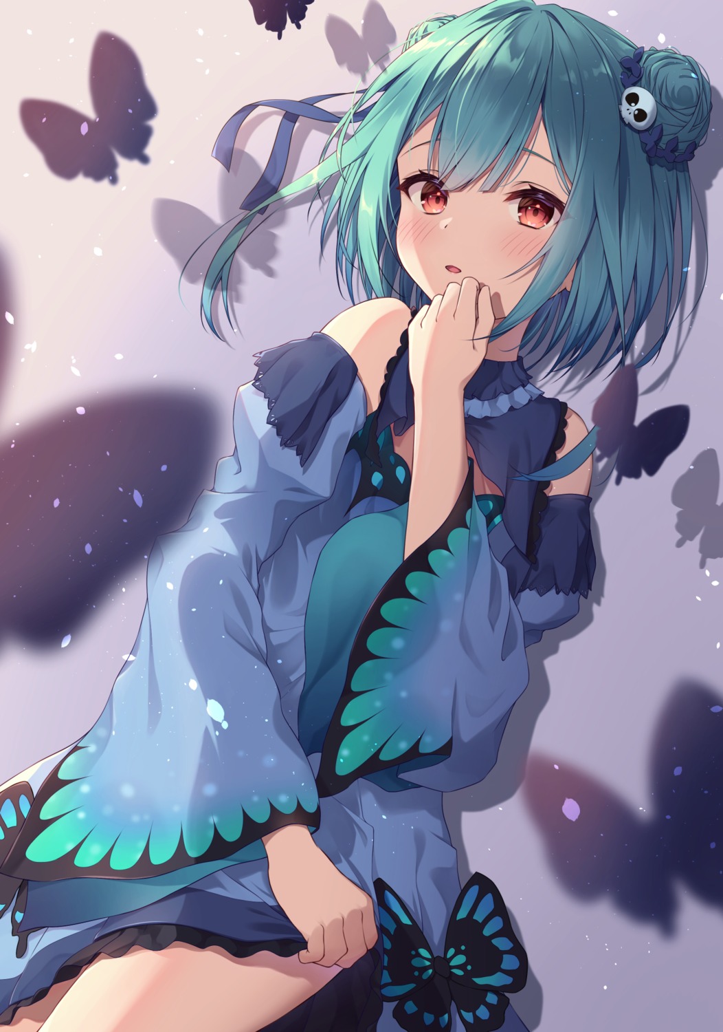 dress, hololive, skirt_lift, uruha_rushia, yumenone_(conectarts)