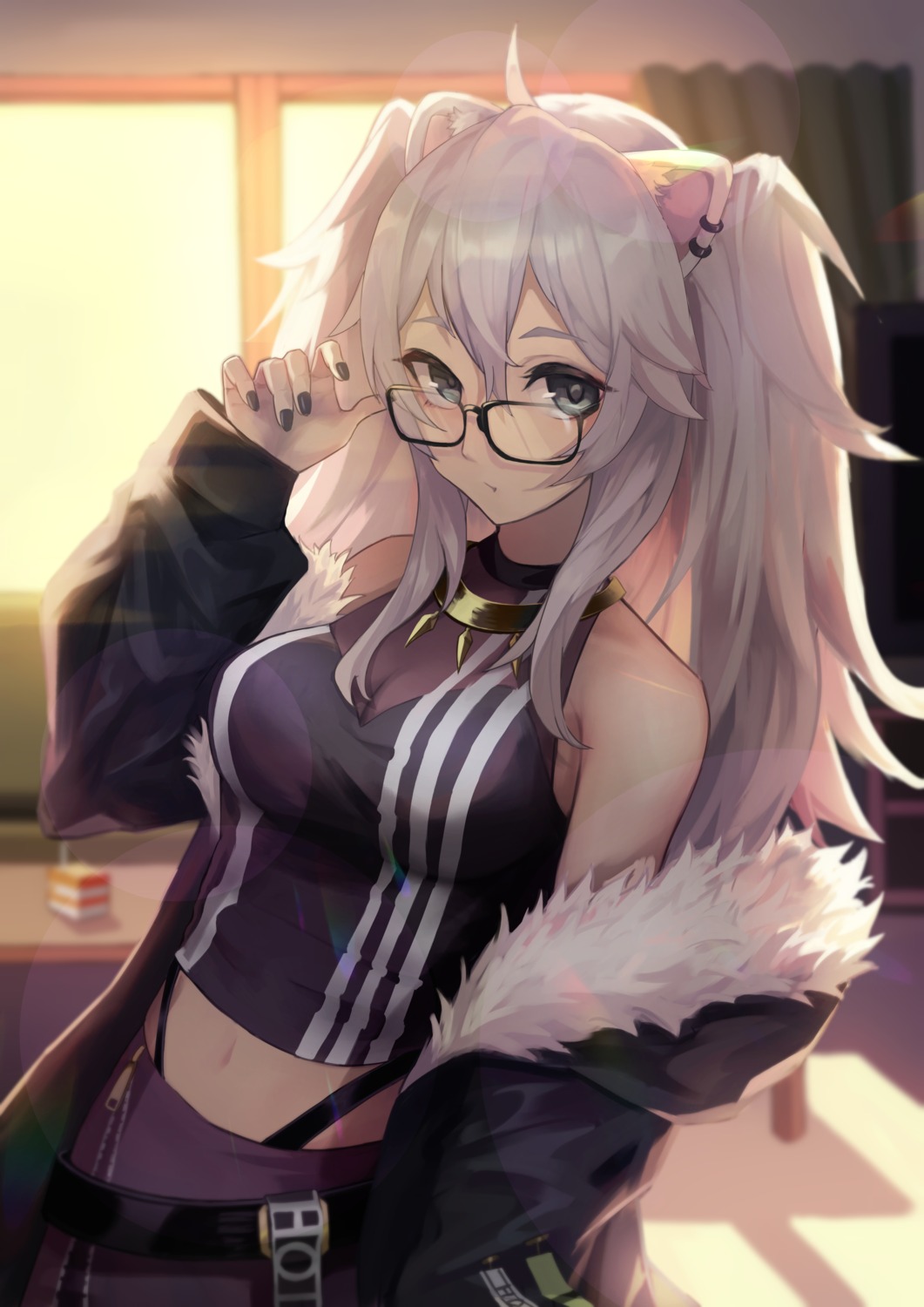 animal_ears, hakusyokuto, hololive, megane, shishiro_botan