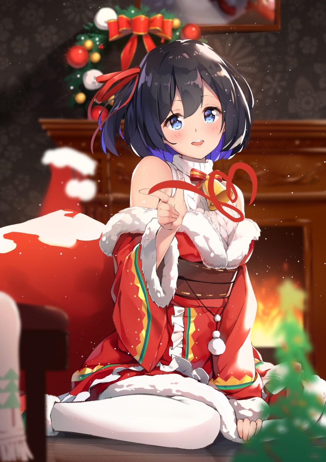 2267420264, benghuai_xueyuan, christmas, japanese_clothes, seele_vollerei, sweater