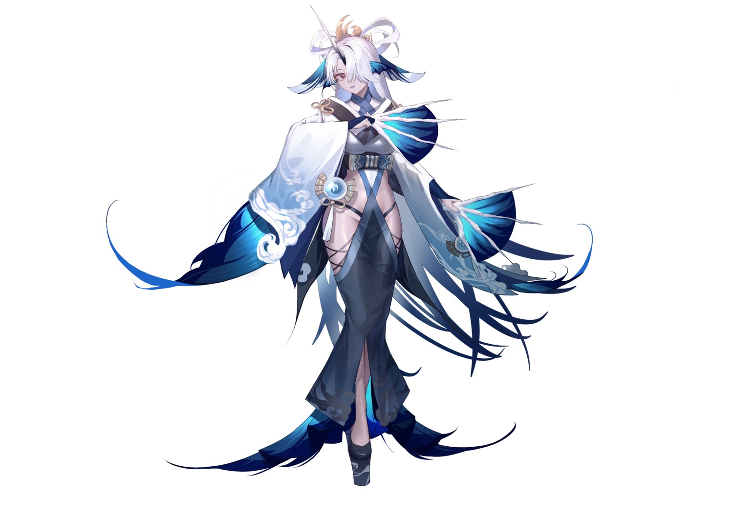 horns, japanese_clothes, pantsu, rib_(rib_delesetong)