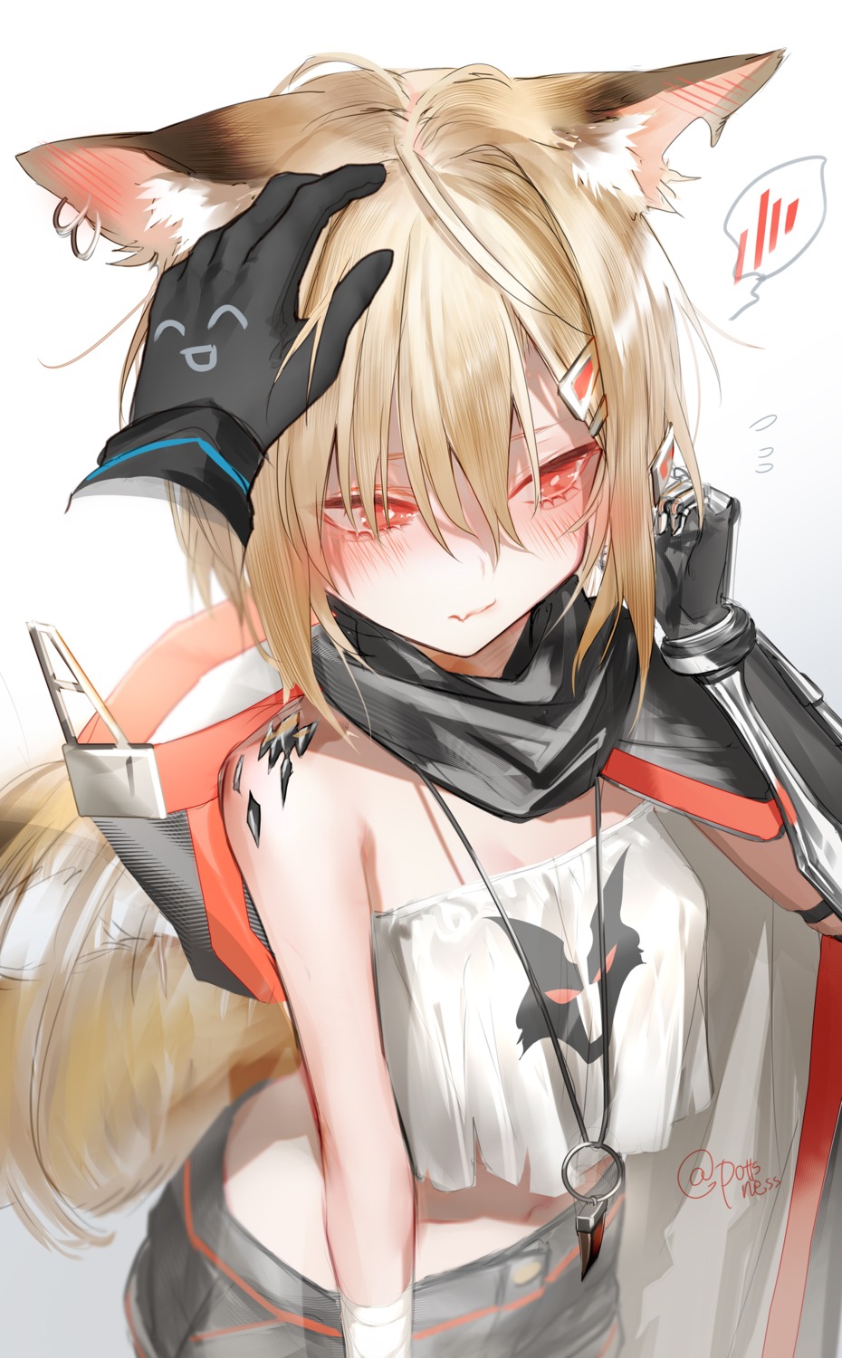 animal_ears, arknights, bandages, pottsness, tail, torn_clothes, vermeil_(arknights)