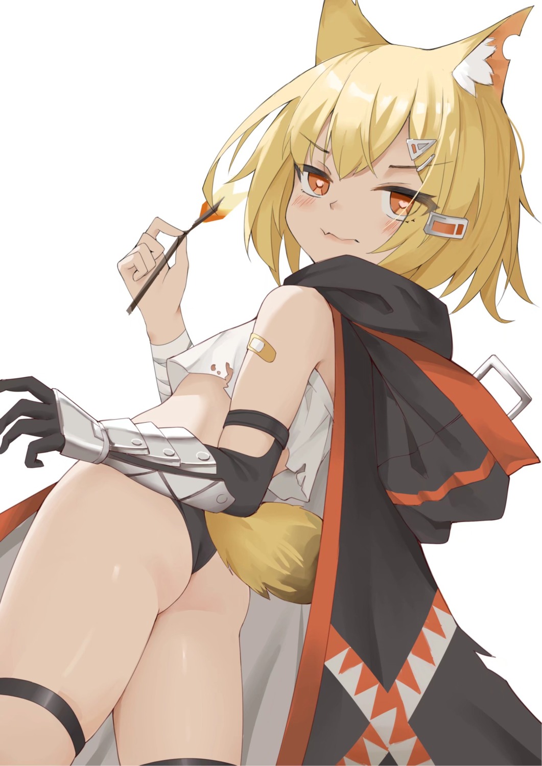 animal_ears, arknights, ass, bandaid, bit, garter, pantsu, tail