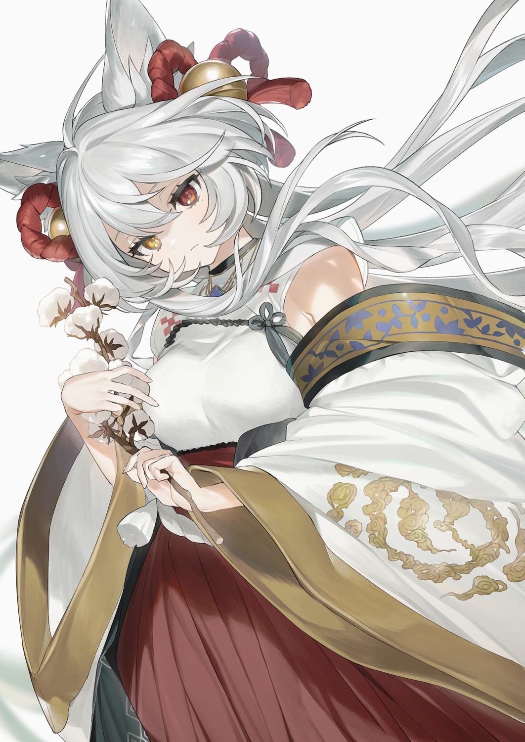 animal_ears, heterochromia, japanese_clothes, lunch_(lunchicken)