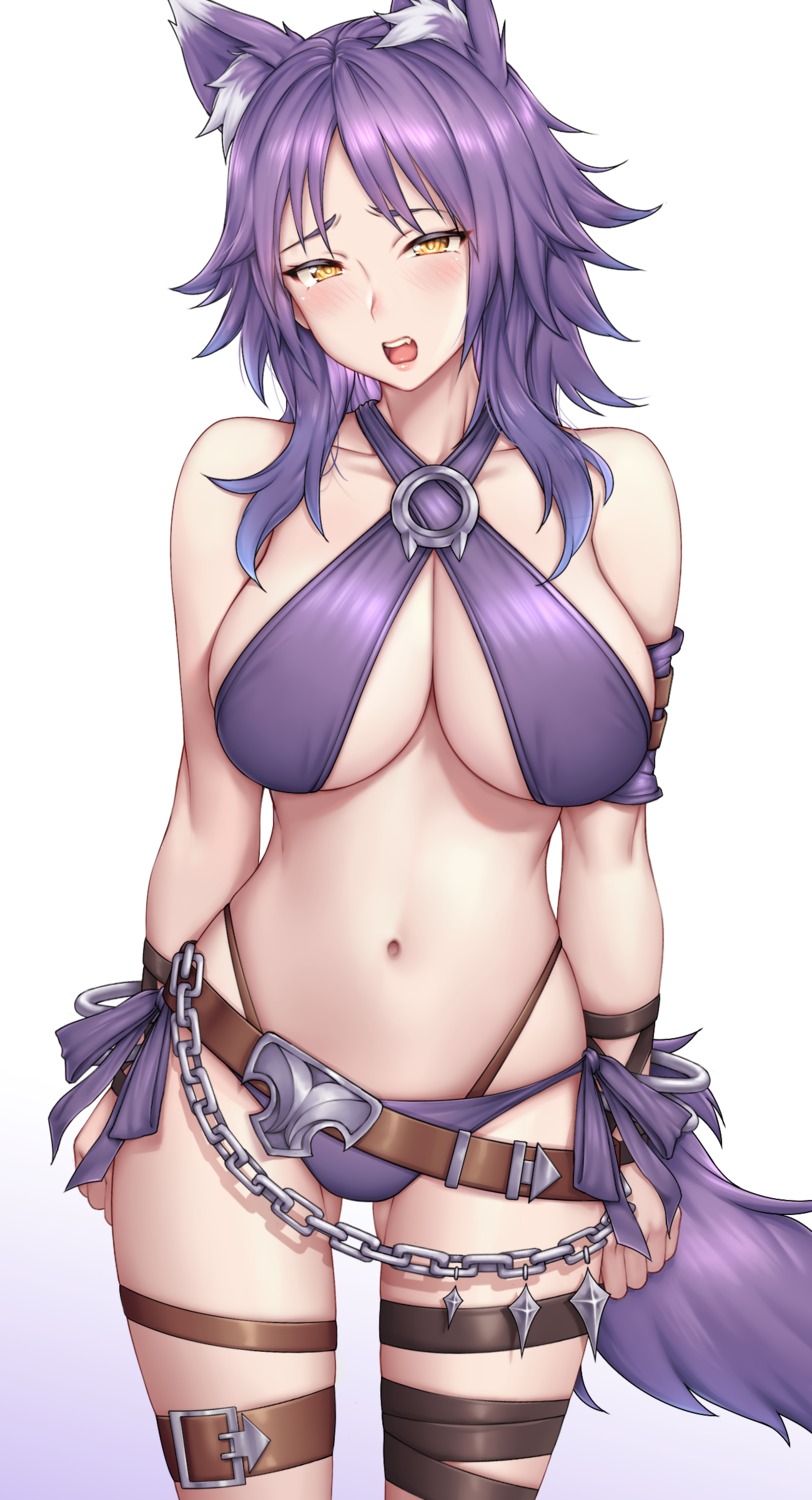 aki_makoto, animal_ears, bikini, garter, princess_connect!, princess_connect!_re:dive, swimsuits, tail