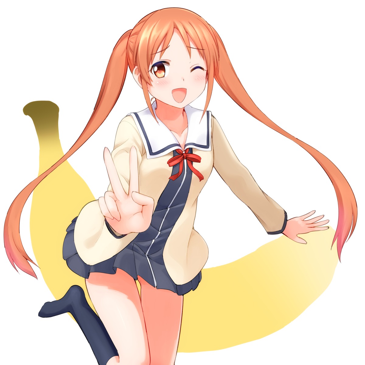 aho_girl, hanabatake_yoshiko, kanata_fabiko, seifuku, skirt_lift