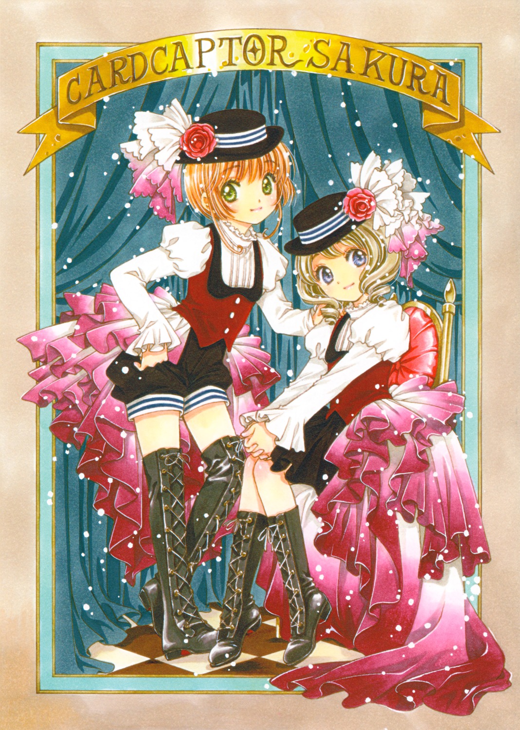 card_captor_sakura, clamp, kinomoto_sakura, shinomoto_akiho, thighhighs