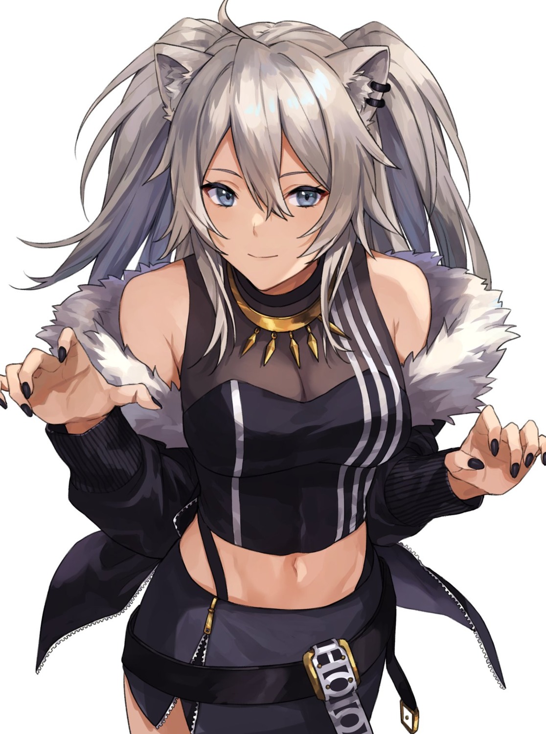 animal_ears, cleavage, hololive, kamu_(kamuuei), see_through, shishiro_botan