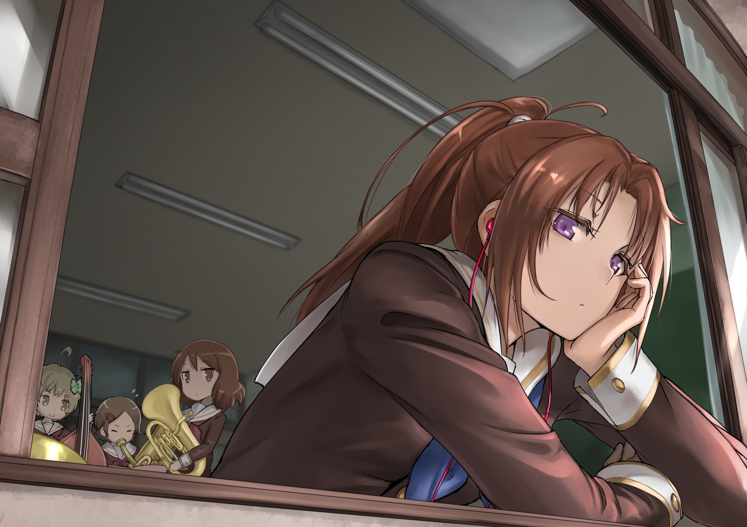 chibi, hibike!_euphonium, katou_hazuki_(hibike!_euphonium), kawashima_sapphire, nakagawa_natsuki, oumae_kumiko, seifuku, tea_(nakenashi)