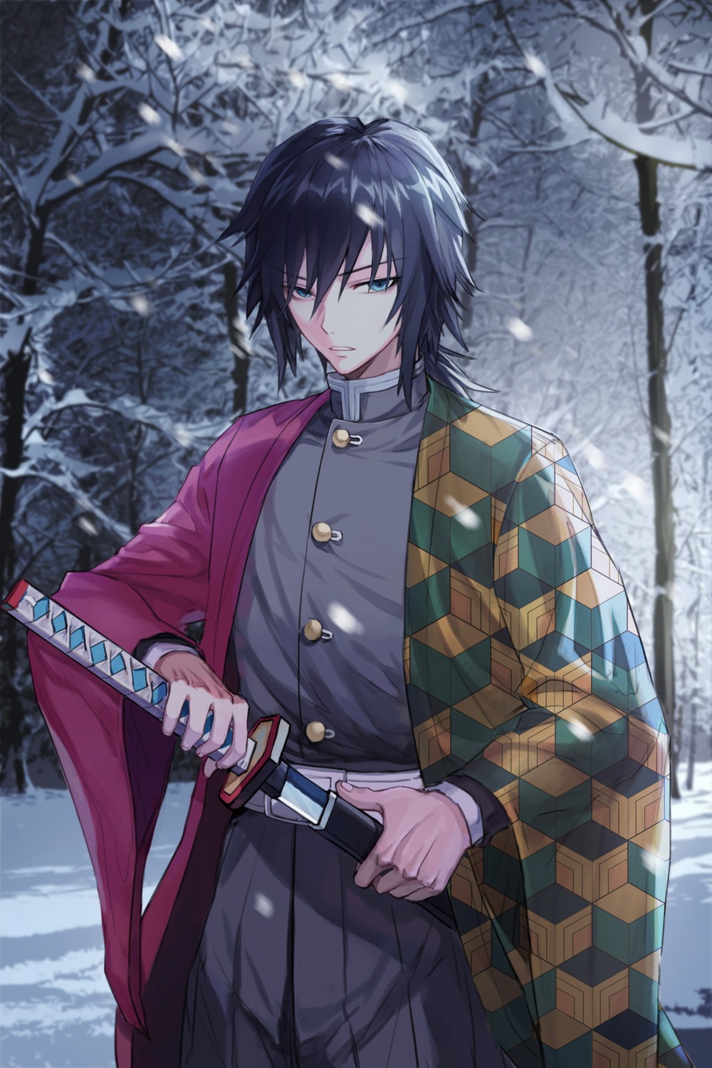 cha_hou, kimetsu_no_yaiba, male, sword, tomioka_giyuu, uniform