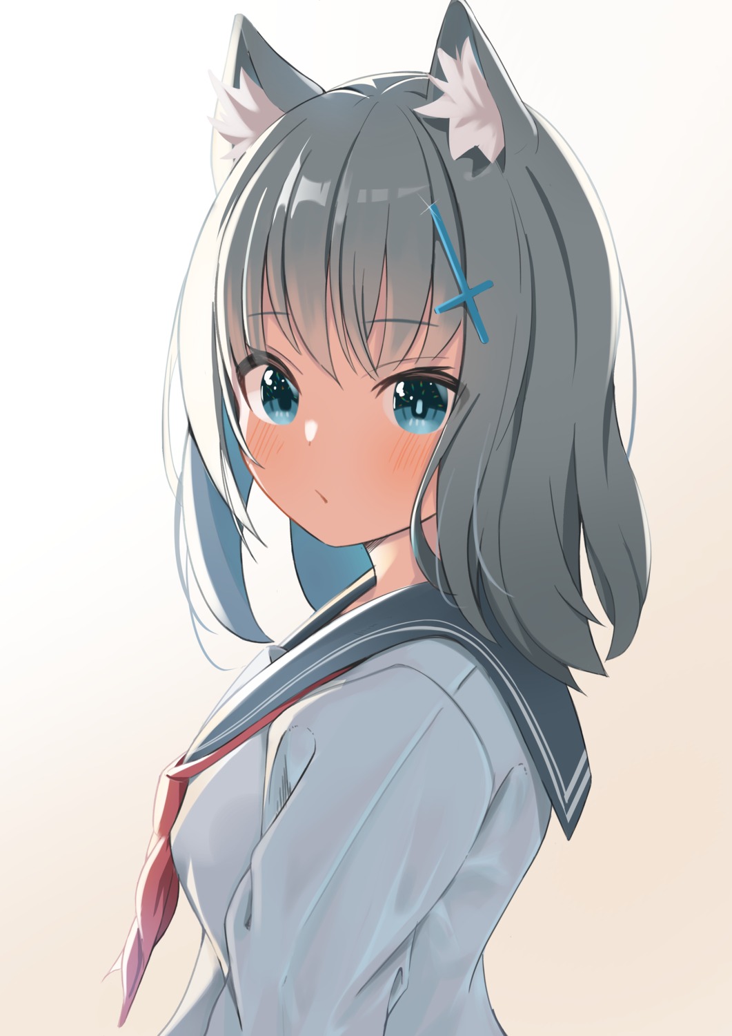 animal_ears, blue_archive, nekomimi, rindou_ringdong, seifuku, sunaookami_shiroko
