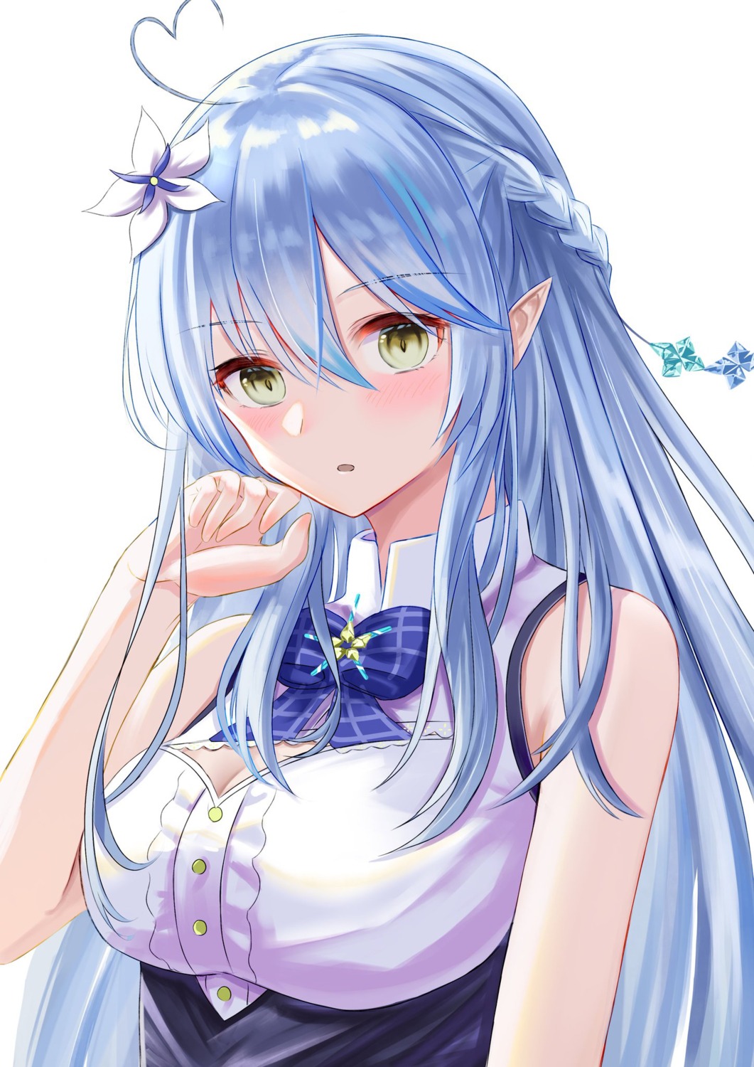 cleavage, elf, hololive, natsuki_mei, pointy_ears, yukihana_lamy