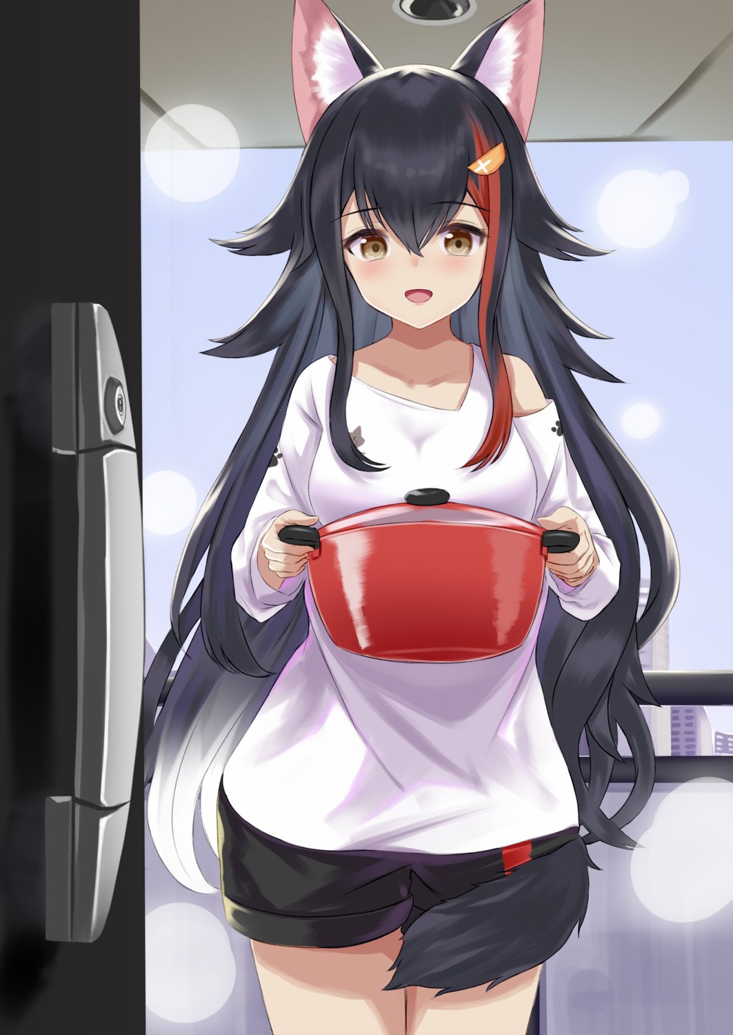 animal_ears, hololive, hololive_gamers, natsuki_mei, ookami_mio, tail
