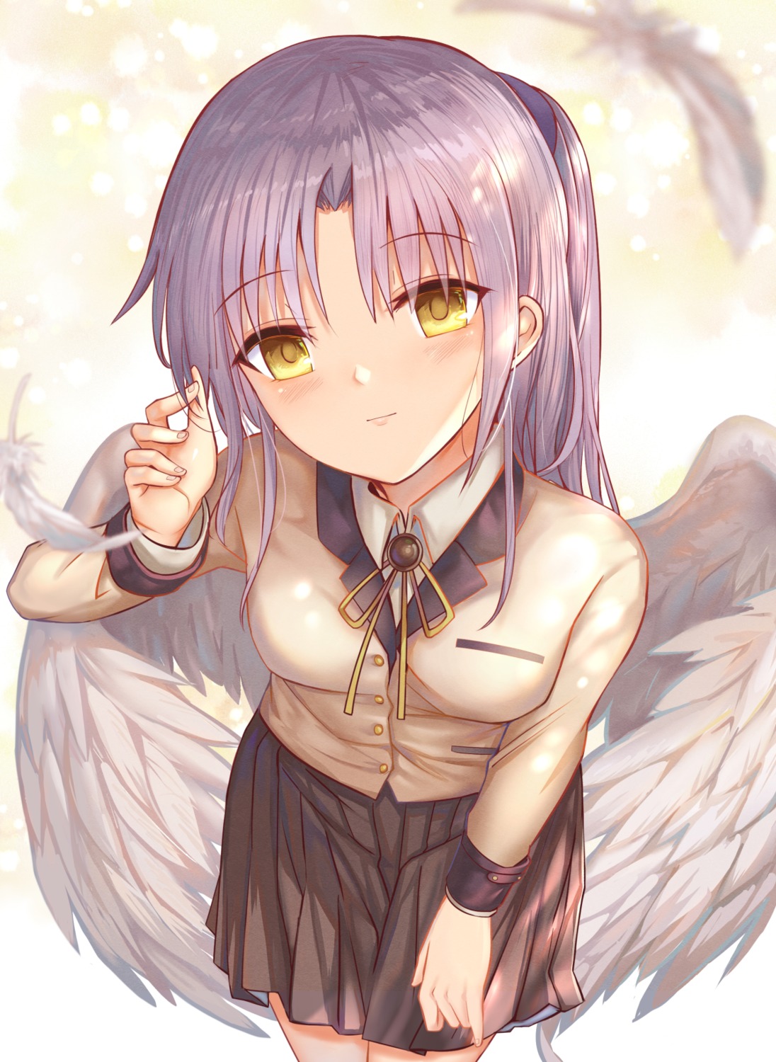 angel_beats!, seifuku, tachibana_kanade, wings, yougen_kitsune