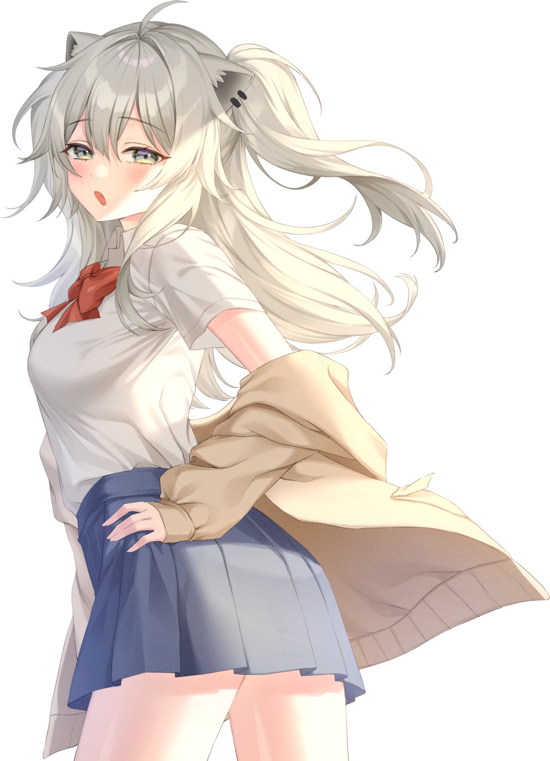 animal_ears, hololive, seifuku, shishiro_botan, sweater, xiho_(xi_ho_)